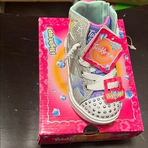 Skechers Twinkle Toes Kids Sneakers - Silver and Blue
